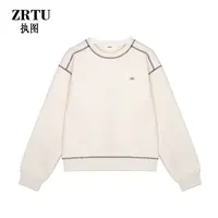 ZRTU/执图2025冬季新款运动休闲百搭宽松圆领长袖加绒卫衣