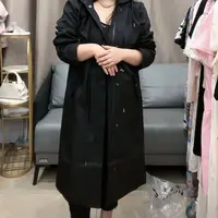风衣连帽长款外套