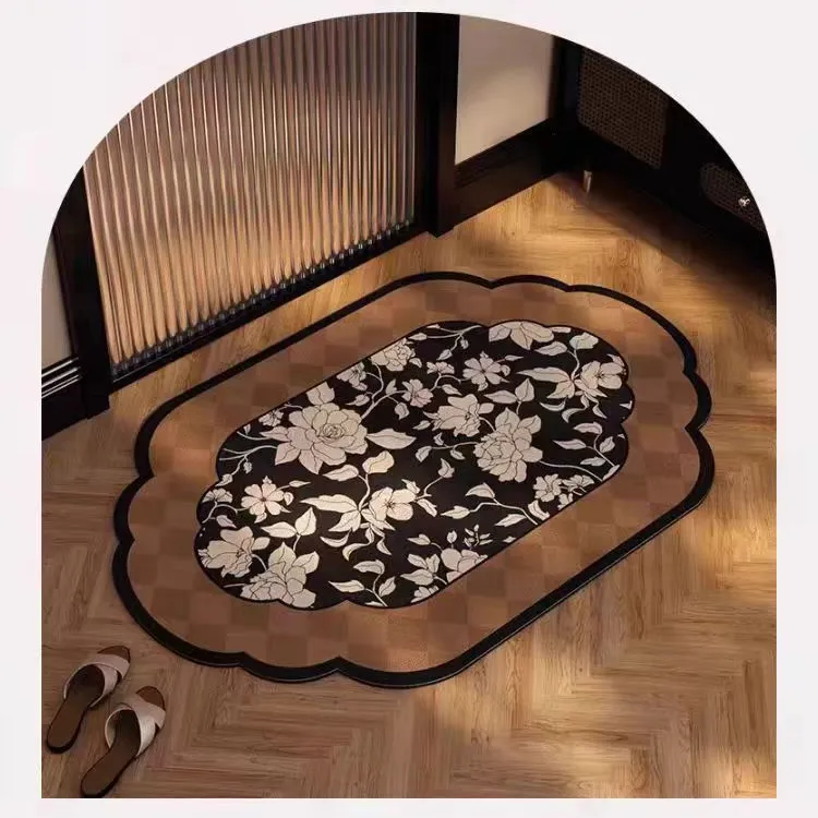 中古风吸水垫超强吸水防滑垫浴室厕所门口硅藻泥脚垫速干地毯