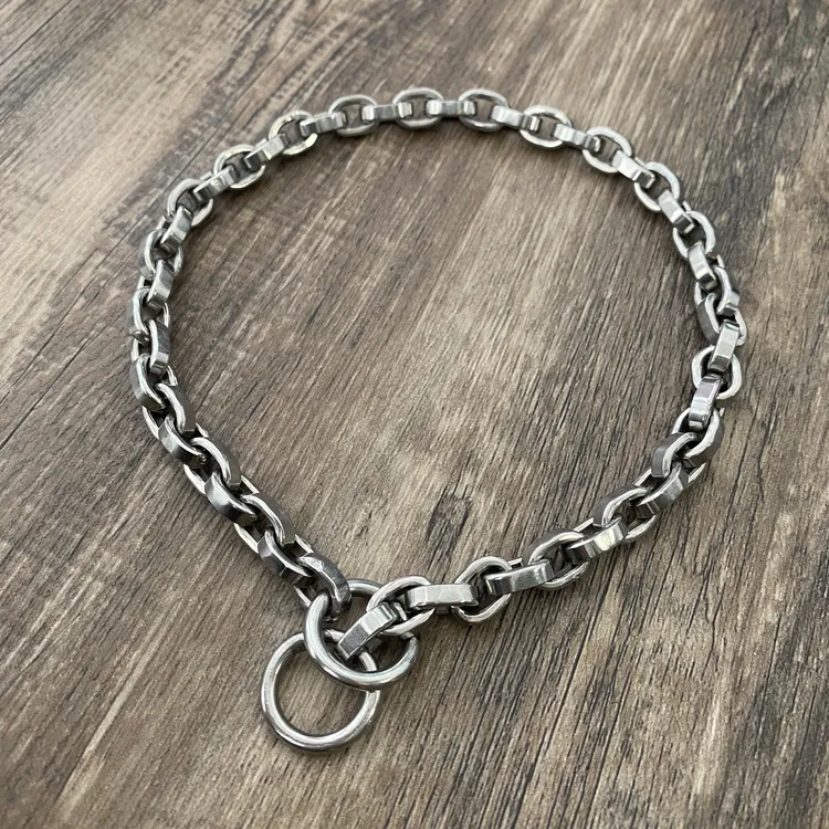 中大型犬遛狗专用p链狗链不锈钢脖圈柯基脖链马犬杜宾金毛狗项圈