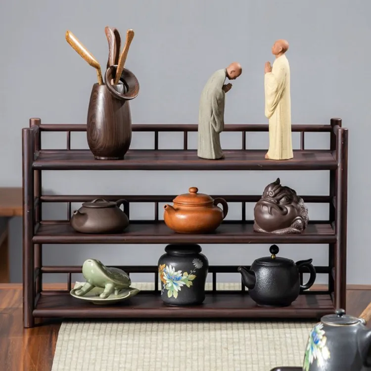 茶杯架子茶具茶器收纳架桌面上博古架小型置物架茶桌茶柜置物架