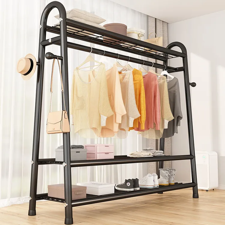 衣架落地卧室挂衣架可移动室内家用客厅网红晾衣架简易晒衣帽架子