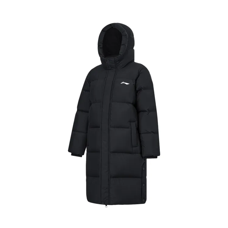 李宁儿童冬季长款羽绒服85%绒子含量休闲保暖男女童连帽长羽绒服