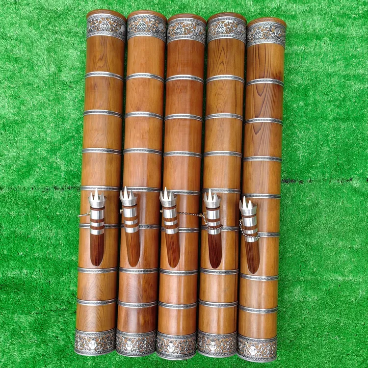 【香木】云南特色精品烟筒香味浓树根好料仿古藏银镂空