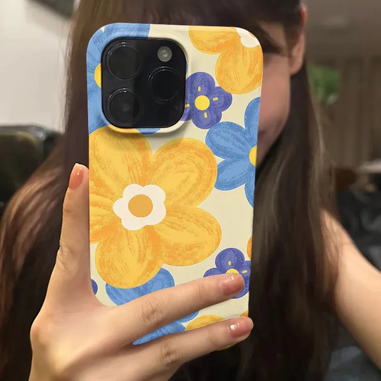 清新小花苹果15promax小众手机壳iPhone14复古菲林13高级感12安卓