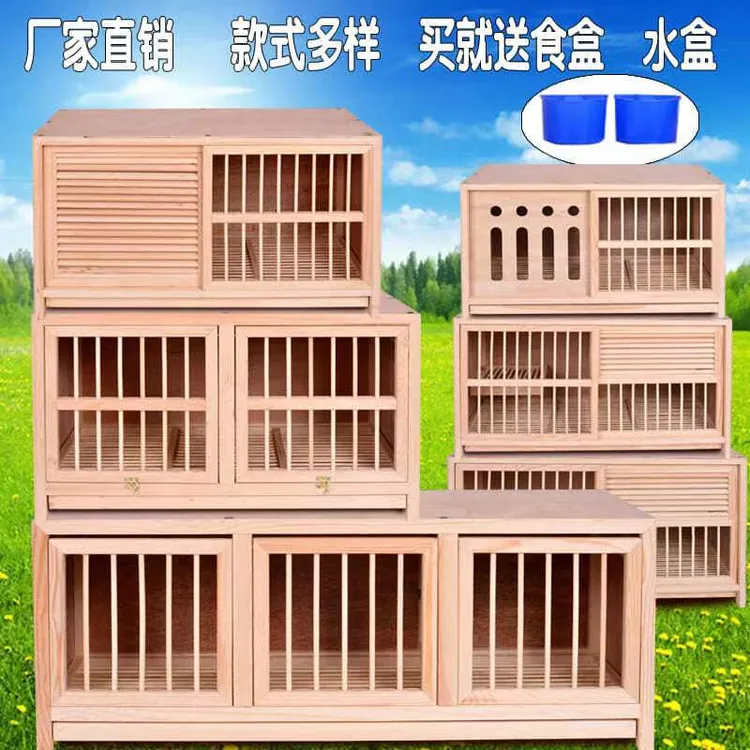 鸽子配对笼赛飞鸽子笼配对笼鸽子巢箱松木配对笼 配对巢箱