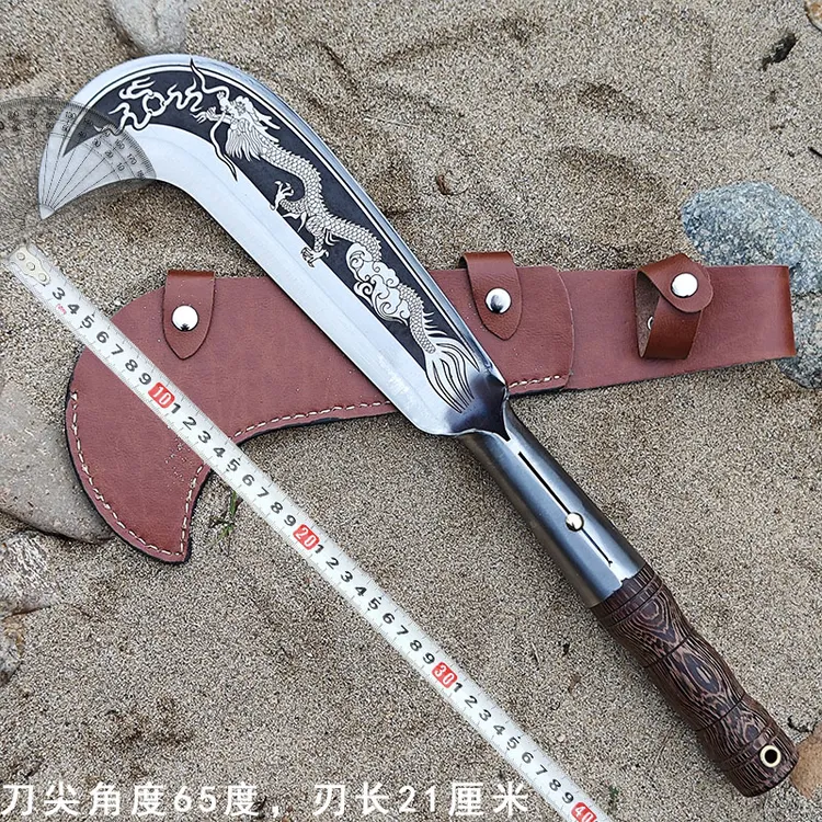 龙泉手工柴刀 户外野营砍竹子砍树木开山开路高性能砍柴刀 送皮套