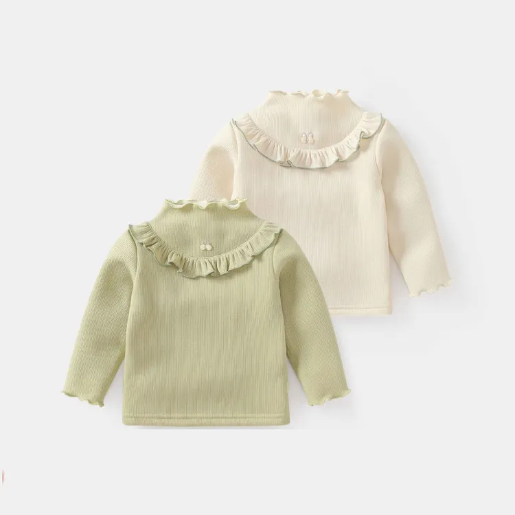 加绒女童打底衫冬装儿童洋气宝宝长袖t恤一体绒加厚保暖上衣冬季