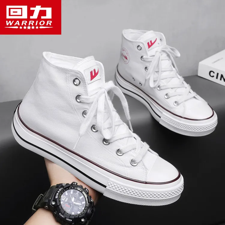 回力高帮帆布鞋男冬季2025新款板鞋运动休闲小白情侣白色经典潮鞋