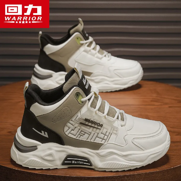 回力男鞋春季2025新款高帮运动厚底防滑休闲增高老爹工装百搭潮鞋