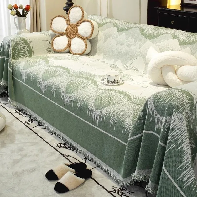 防猫抓沙发巾一整张全盖2024新款雪尼尔高级感沙发套罩全包盖布毯