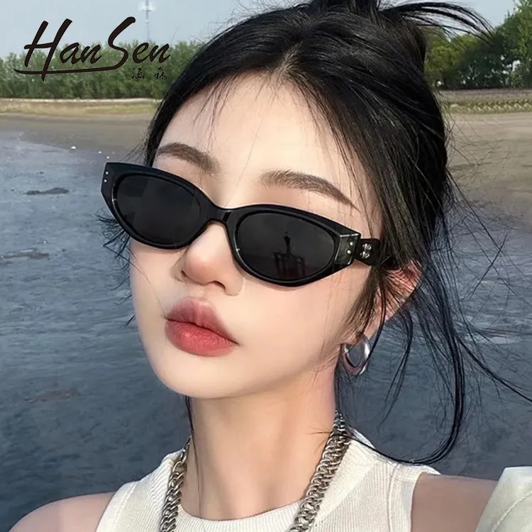 新款Rococo复古猫眼gm墨镜女显脸小高级感窄框欧美街拍太阳眼镜男