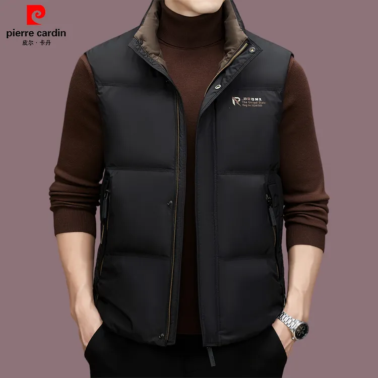 【皮尔卡丹官方正品】羽绒马甲男士秋冬防寒保暖青年外穿白鸭绒马甲