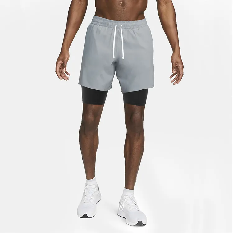 夏季运动短裤男假两件专业田径马拉松跑步速干训练健身三分裤男子