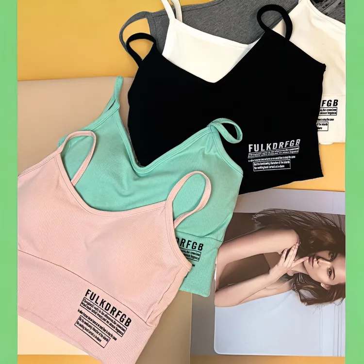 吊带背心女带胸垫美背内衣夏季短款网红薄款上衣女背心打底内搭