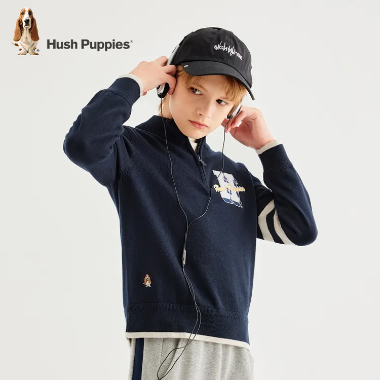 【宽松基础线衣】暇步士童装新款舒适休闲套头针织衫