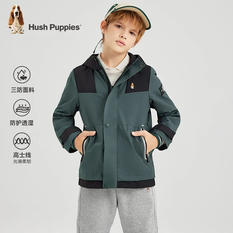 三防薄外套 新款时尚拼色风衣 暇步士童装