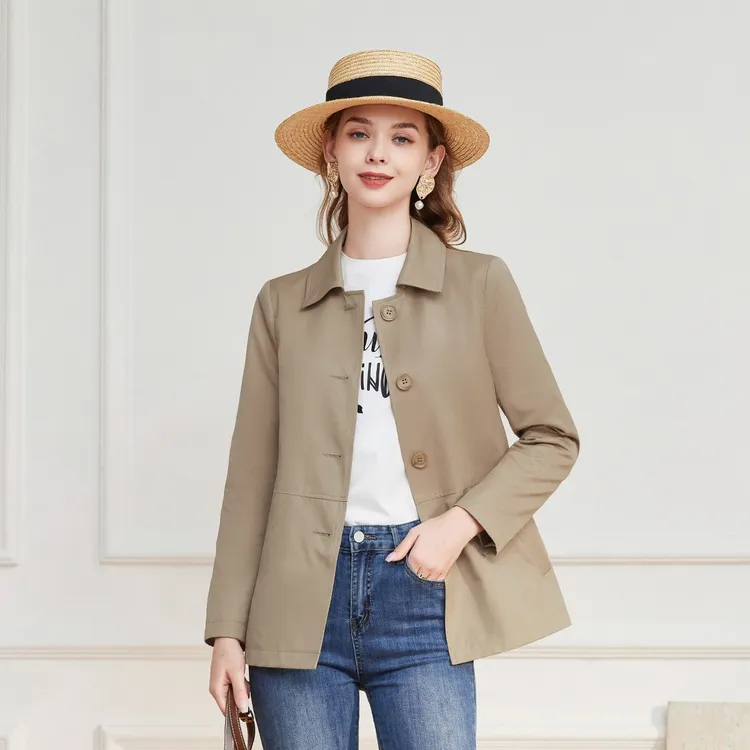 气质韩版风衣女士款秋季高级感简约百搭通勤长袖小个子休闲外套