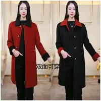 MLYGT【直播专享】MY灰咖长款双面穿手工羊毛大码大衣秋冬洋气女