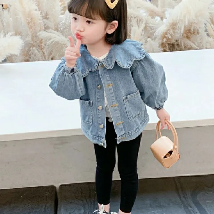 女童牛仔外套2023新款上衣儿童洋气春秋童装小童韩版女宝宝秋装