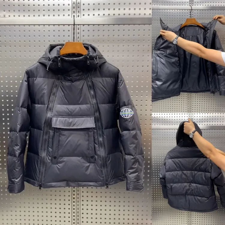 冬季新款连帽棉服男士宽松休闲保暖面包服双拉链外套秋冬韩版时尚