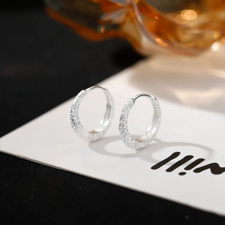 925银耳饰 波光粼粼纯银耳圈满天星耳扣女耳环轻奢爆款耳钉耳饰品