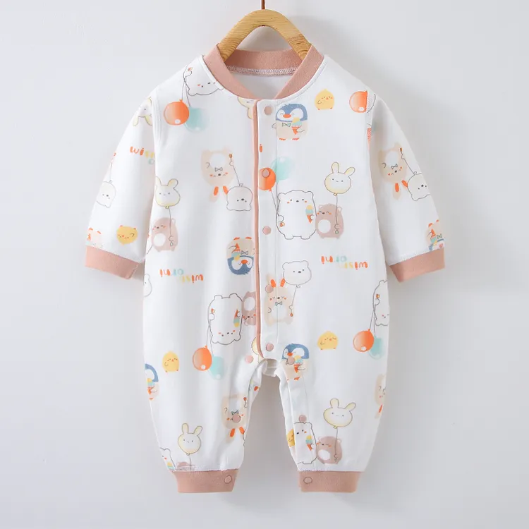 【易帛专享】婴儿连体衣纯棉无骨男女宝宝哈衣春秋季新生儿长袖爬服
