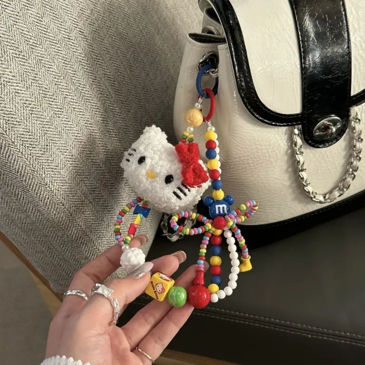 秋冬猫头kt猫猫手机挂件少女心可爱钥匙扣挂件网红创意手腕绳