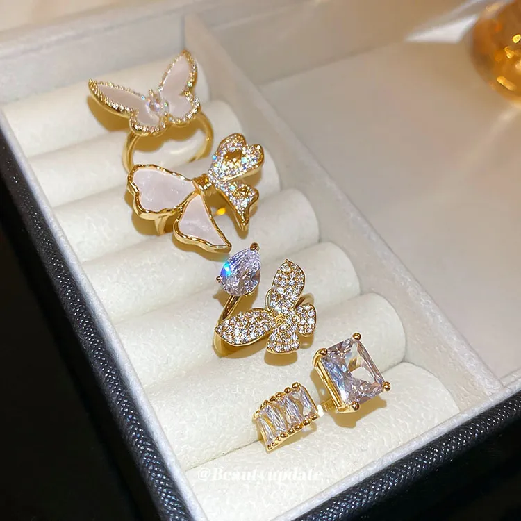 【品牌】轻奢超仙指环真金电镀蝴蝶时尚感精致食指戒时