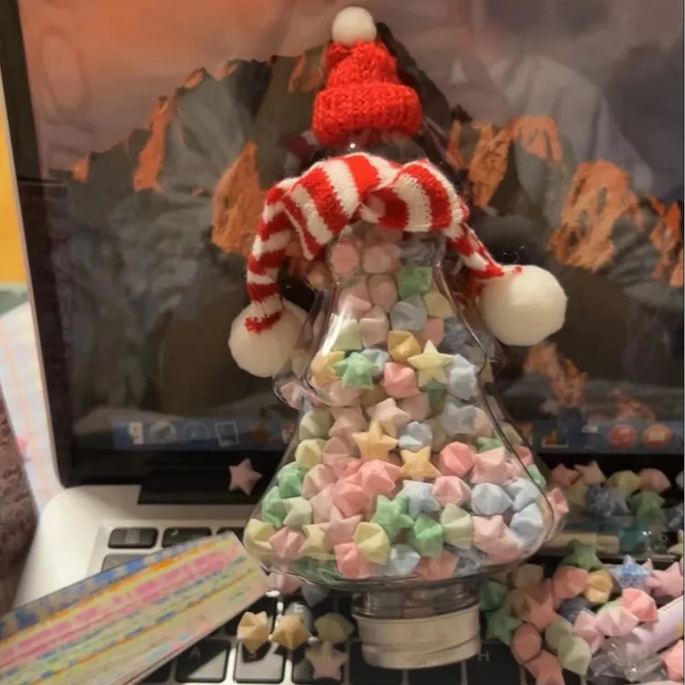 新夜光圣诞树星星瓶幸运星折纸DIY星星急救瓶圣诞高颜值手工礼物