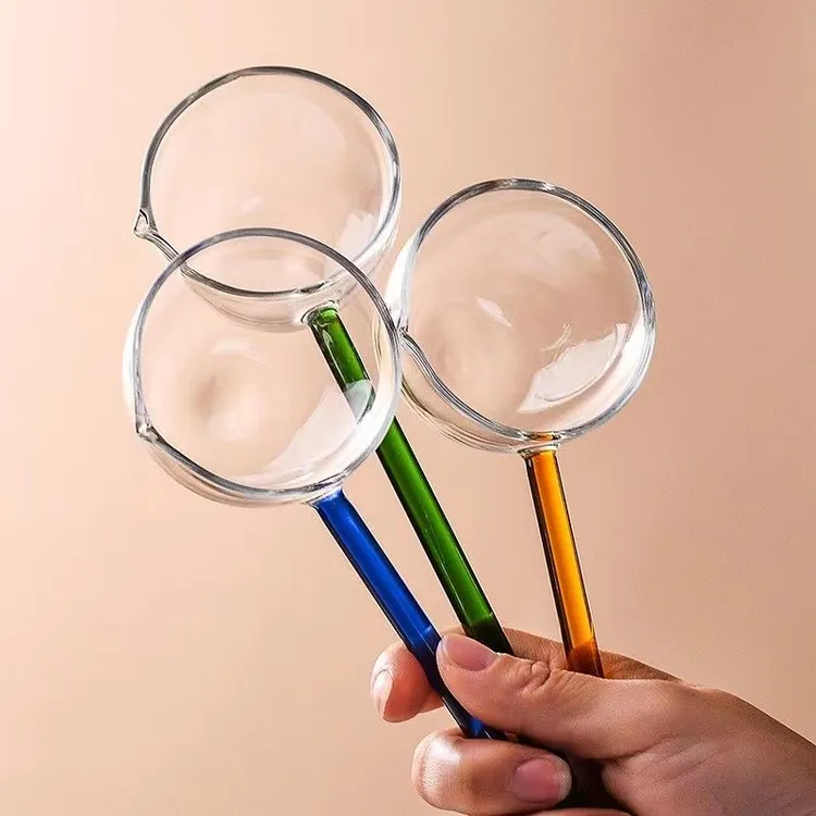 玻璃勺子长柄甜品咖啡搅拌勺调味透明韩式ins风果酱蜂蜜调羹大勺