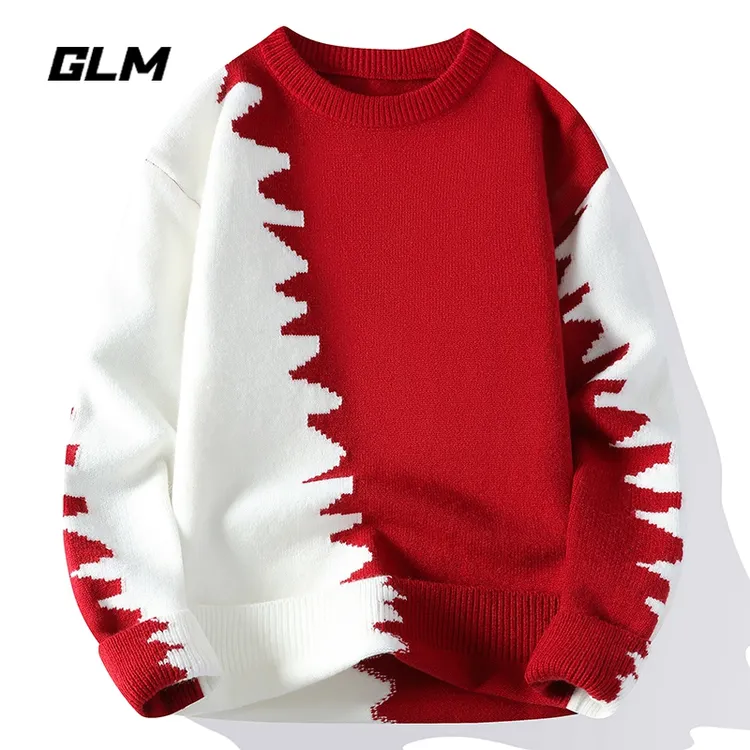 GLM除夕新年大红车厘子安哥拉红色本命蛇年春节保暖厚毛衣 男女