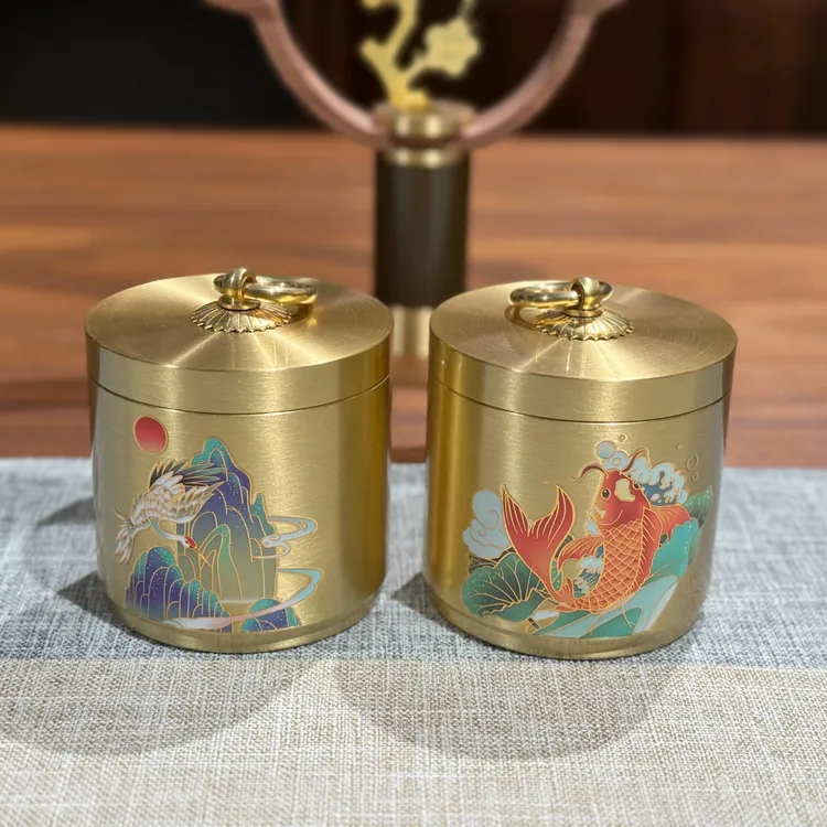 黄铜烟灰缸松弛感家用客厅烟缸高档铜制带盖防飞灰个性烟灰缸家用