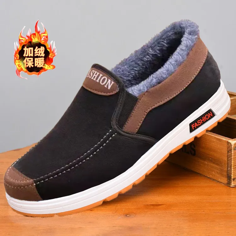 男士棉鞋牛筋软底老北京布鞋男防滑加绒棉鞋保暖中老年棉鞋老人鞋
