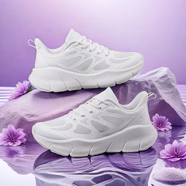 熊猫色运动鞋爆款高弹减震跑鞋网面军训情侣休复古网面减震跑鞋