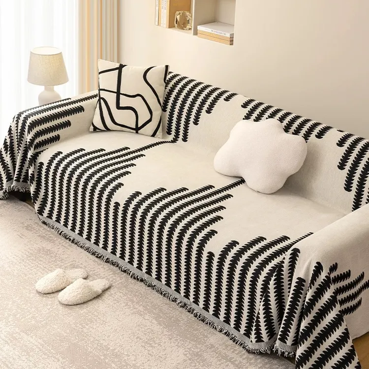 ins轻奢沙发盖布雪尼尔沙发巾防抓沙发套四季通用防滑沙发毯脚踏