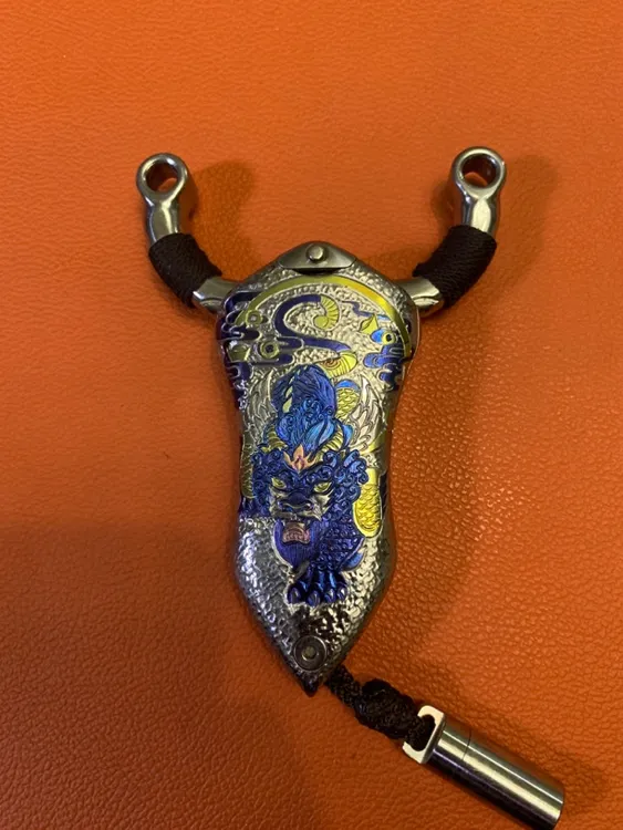 君子器快拆收纳弹弓 手把件 防身指虎 钛合金手工雕刻版