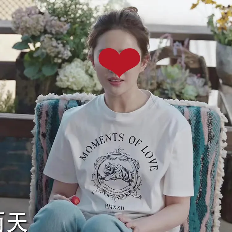 去有风的地方明星同款印花短袖T恤女宽松潮流休闲上衣夏白色