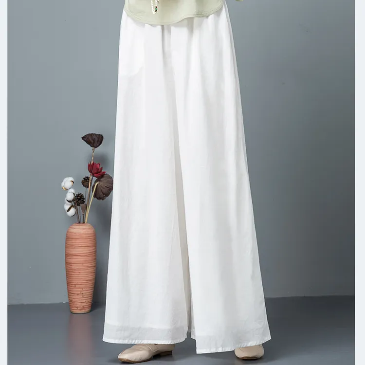 马面裙内衬裤子配饰汉服搭配衬裙阔腿裤女装白色复古宽松长裤高腰