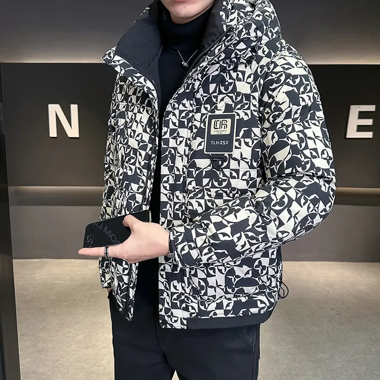 2024冬季新款潮流男士外套加厚保暖休闲时尚百搭立领帅气男士外套