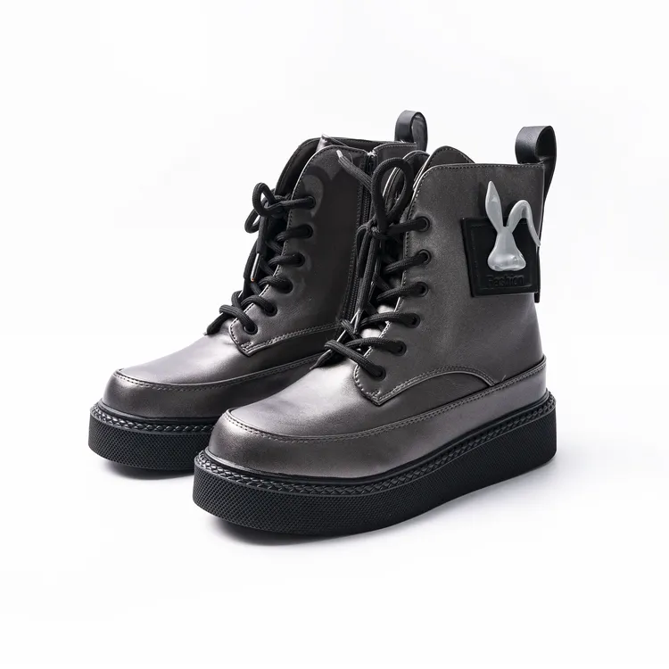 潮牌新款百搭真皮软底女靴 CA-0486