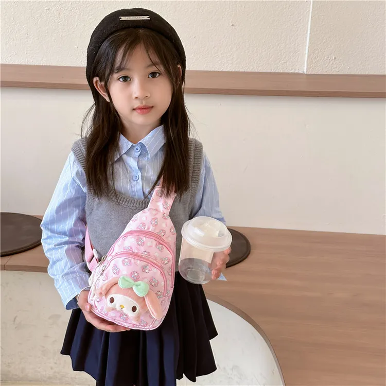 可爱美乐蒂儿童卡通胸包休闲外出宝宝小包洋气女童百搭轻便斜挎包