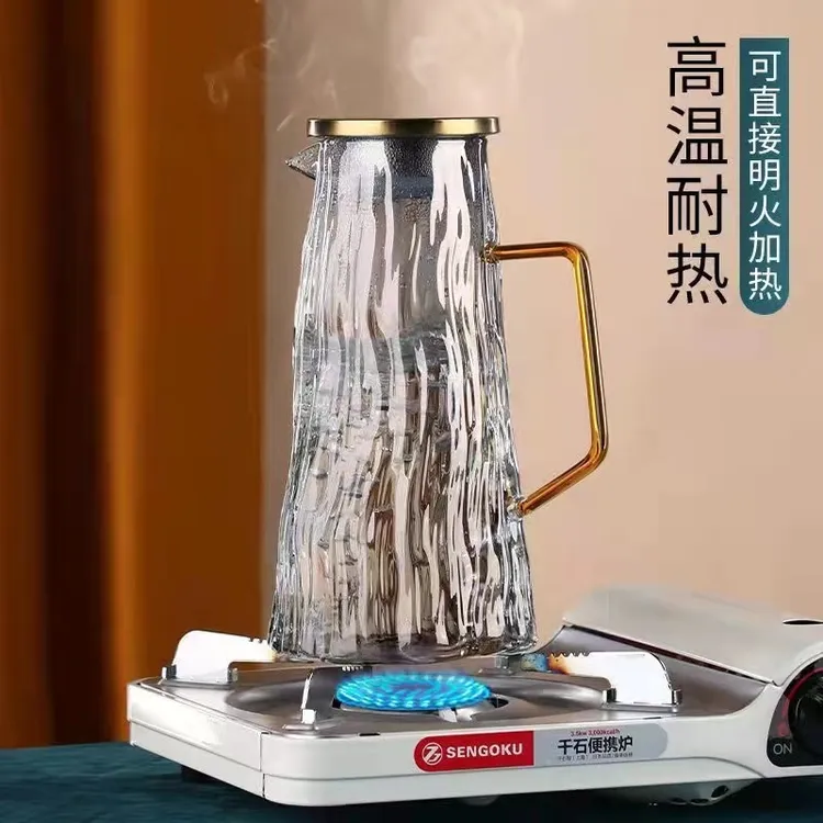 轻奢家用大容量喝水杯锤纹耐热凉水壶冷水壶套装装水水具简约欧式