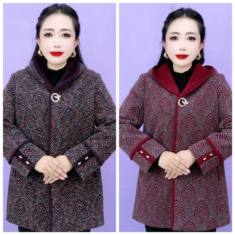 99-A9雪貂绒时尚洋气款显年轻妈妈装外套（C）中年冬季