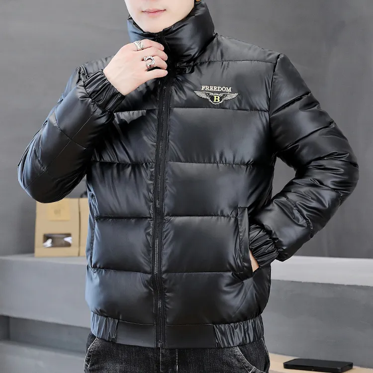 立领棉衣男士冬季新款时尚刺绣潮流棉服短款加厚棉袄冬装保暖外套