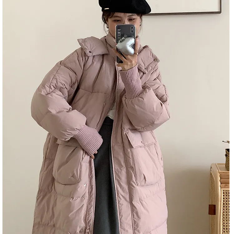 【韩女】冬季新款韩版东大门纯色拼接简约大气加厚保暖棉服外套女