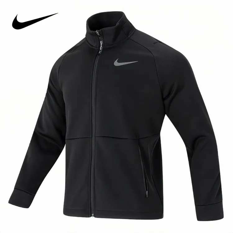 Nike耐克夹克男秋冬新款加绒保暖黑色立领跑步运动外套DM5941-010