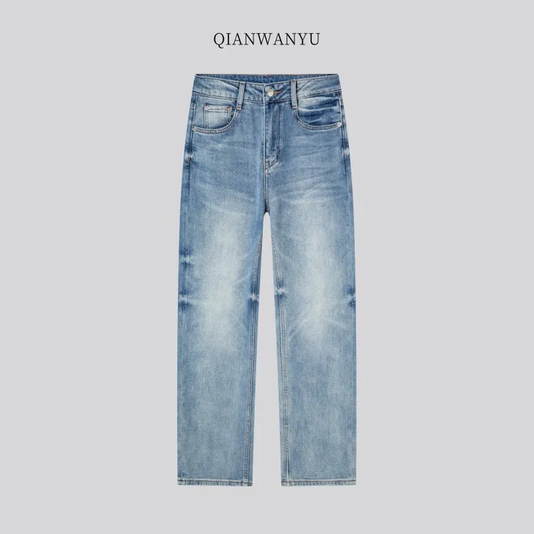 2025直筒拖地裤大牌女装土耳其牛仔裤百搭窄版阔腿裤