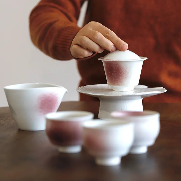 【孤品】艺术家 雷杰白子玉系列 盖碗  泡茶器手工制作陶瓷家用简约