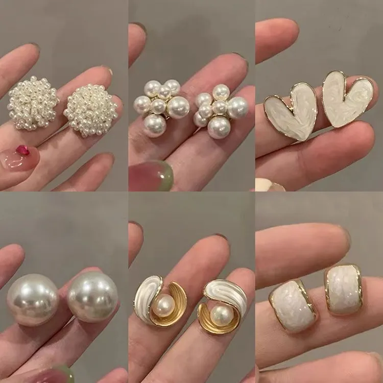 法式高级感花朵耳环女2024年新款耳钉小众设计感百搭气质耳饰